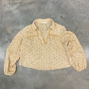 Solitaire Women's Blouse Long Sleeve Floral Print  Womens Large NWOT